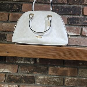 Off white leather Katy Coach Satchel. .